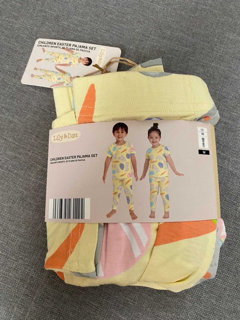 Lily & Dan Kids' Yellow Easter Pajama Set XS